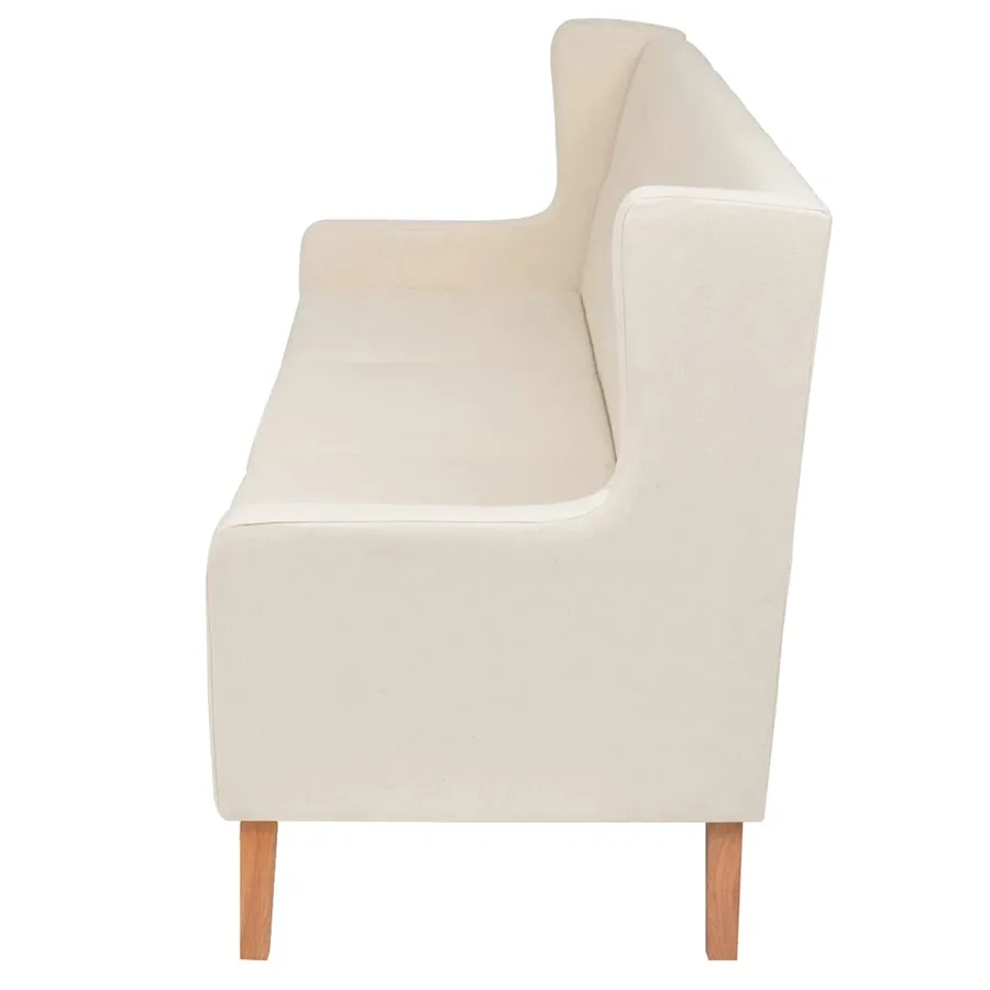 Ensemble de canapés 2 pcs tissu blanc crème - 7