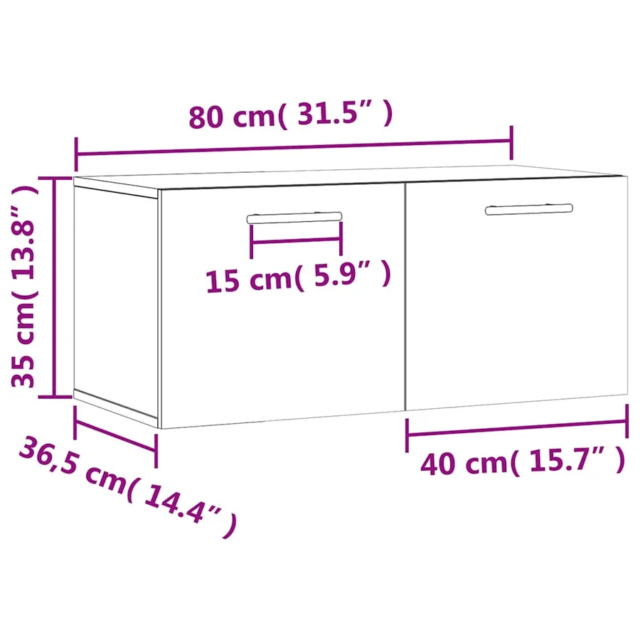 Armoire murale chêne sonoma 80x36,5x35 cm bois d'ingénierie - 12