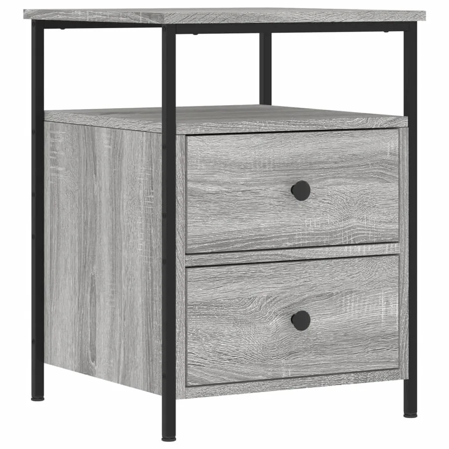 Table de chevet sonoma gris 44x45x60 cm bois d'ingénierie - 2