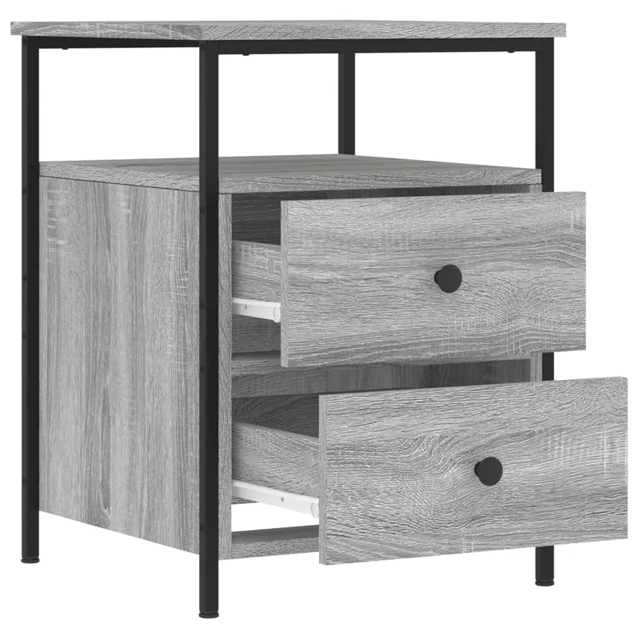 Table de chevet sonoma gris 44x45x60 cm bois d'ingénierie - 4