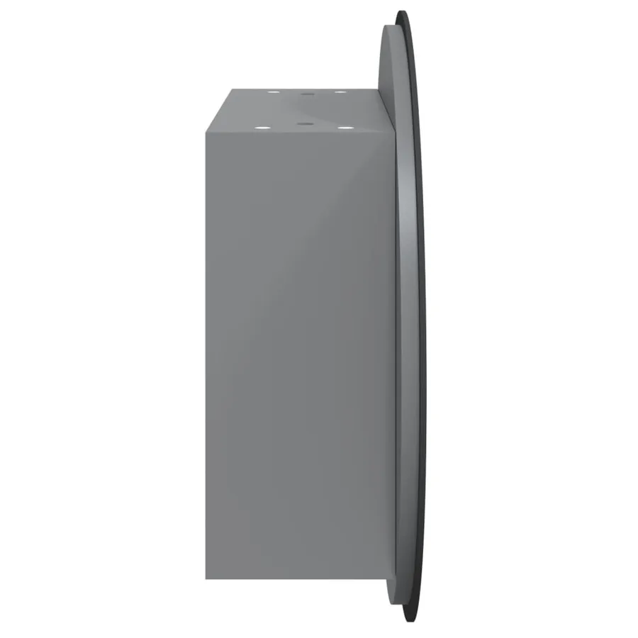 Armoire de salle de bain miroir rond et LED Gris 40x40x17,5 cm - 7