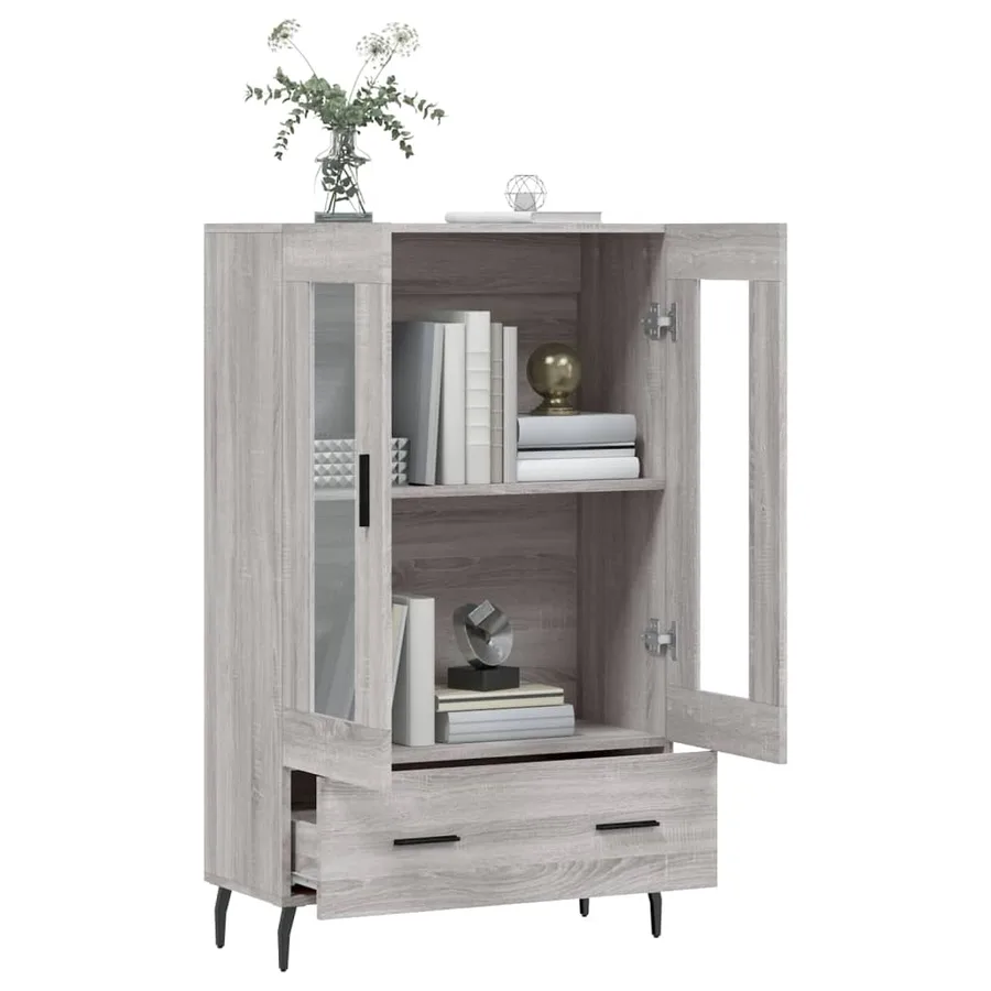 Buffet haut sonoma gris 69,5x31x115 cm bois d'ingénierie - 4