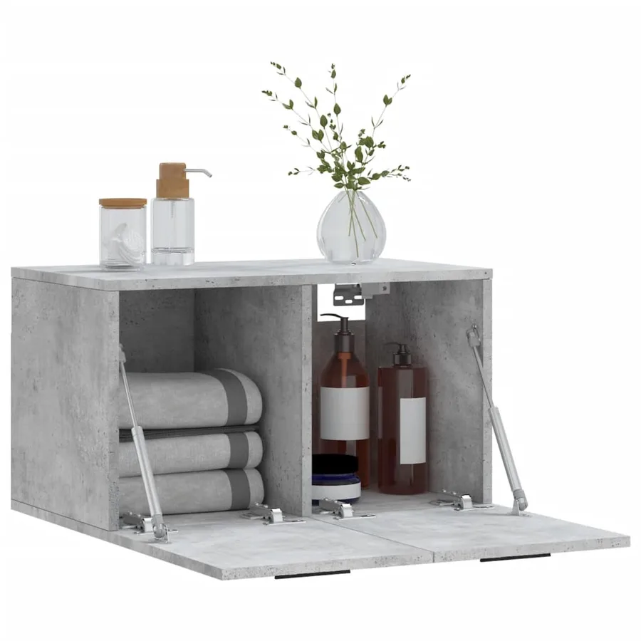 Armoire murale Gris béton 60x36,5x35 cm Bois d'ingénierie - 10