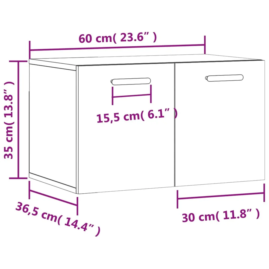 Armoire murale Chêne marron 60x36,5x35 cm Bois d'ingénierie - 12