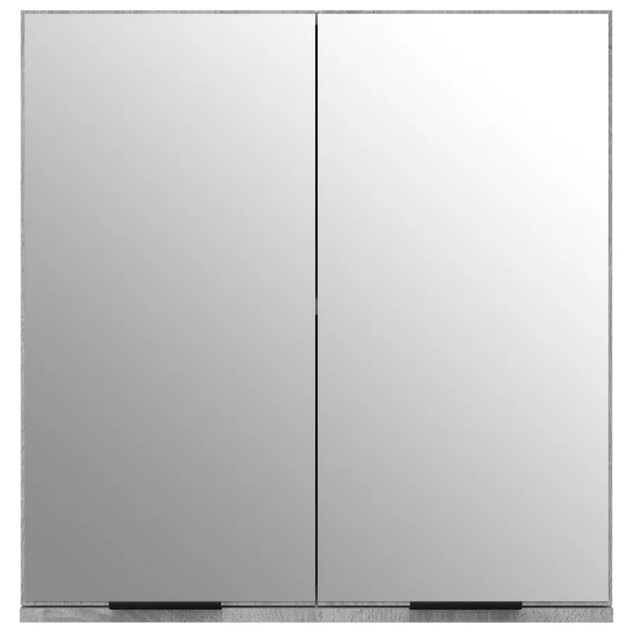 Armoire à miroir de salle de bain Sonoma gris 64x20x67 cm - 6