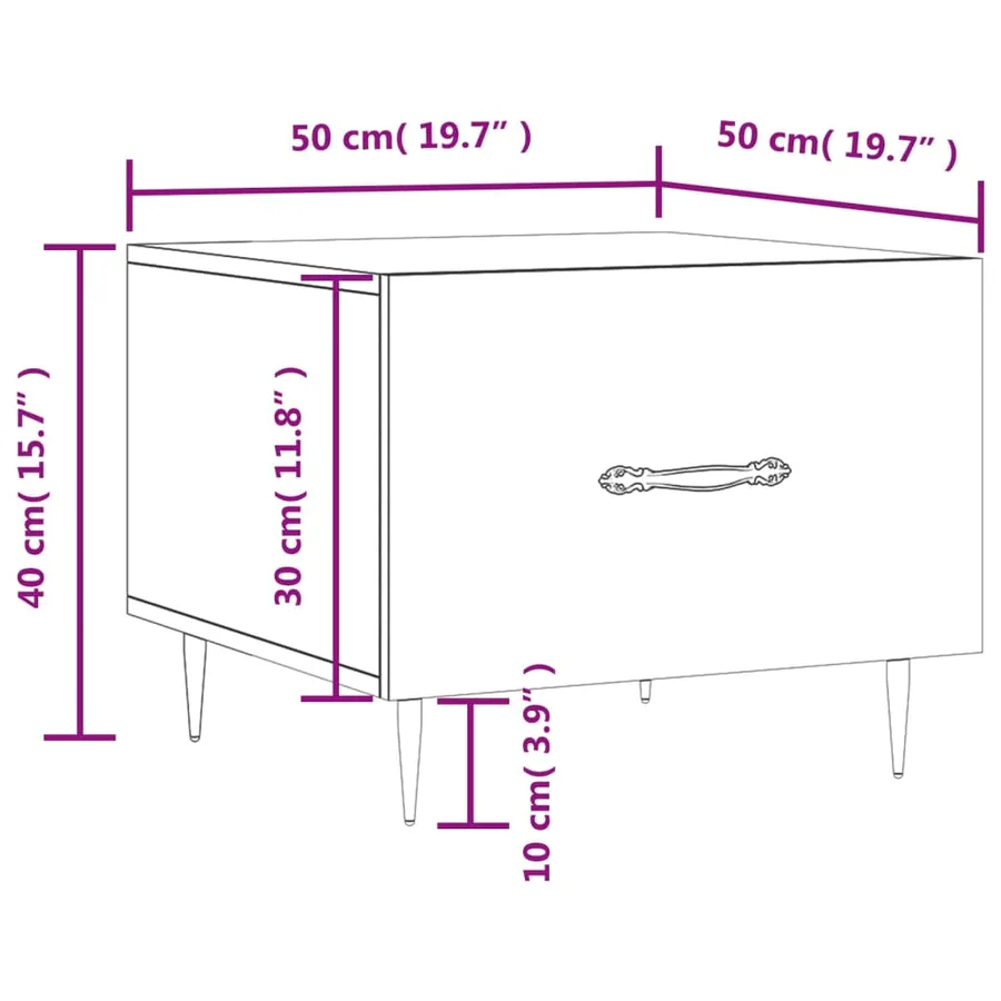 Table basse Chêne fumé 50x50x40 cm Bois d'ingénierie - 12