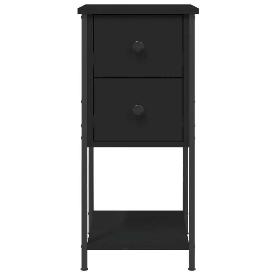 Tables de chevet 2 pcs noir 32x42x70 cm bois d'ingénierie - 7