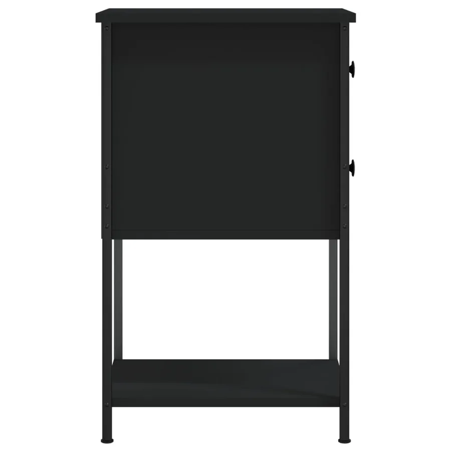 Tables de chevet 2 pcs noir 32x42x70 cm bois d'ingénierie - 8