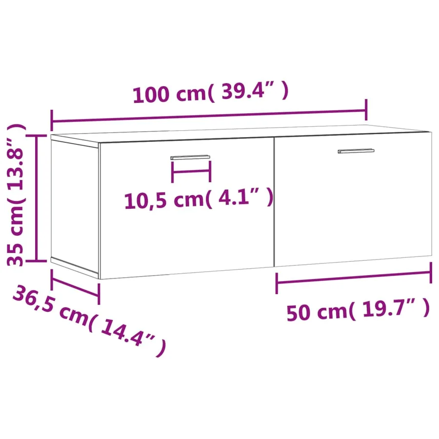Armoire murale chêne sonoma 100x36,5x35 cm bois d'ingénierie - 12