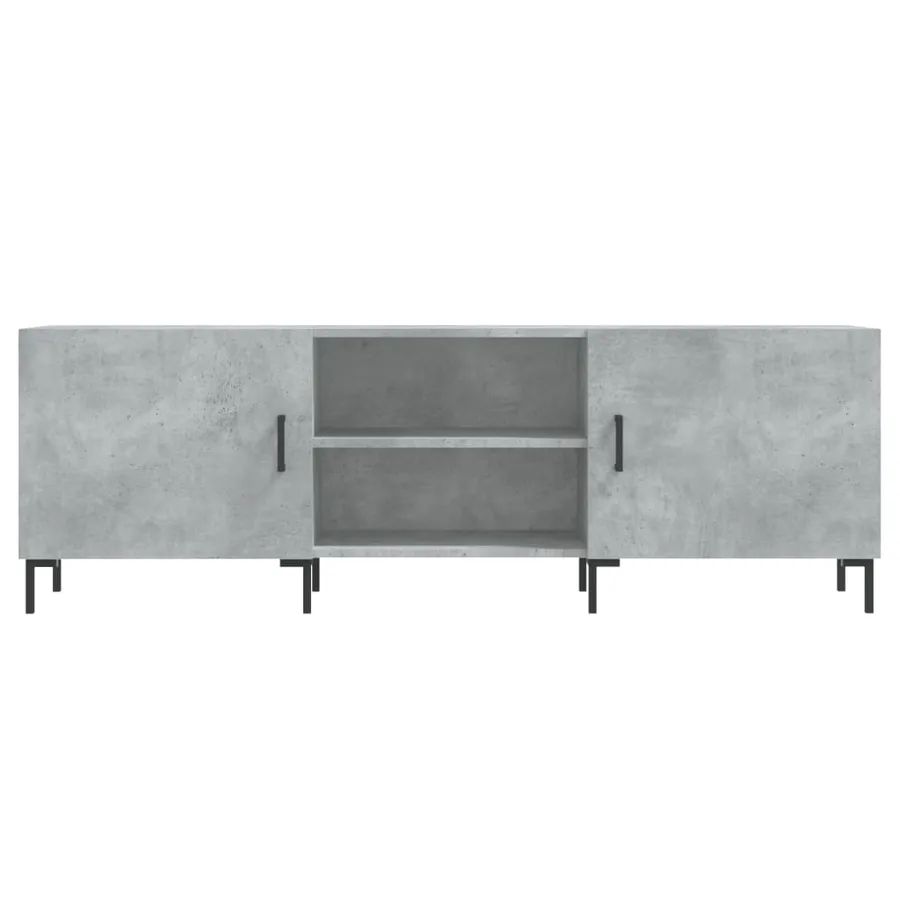 Meuble TV gris béton 150x30x50 cm bois d'ingénierie - 5