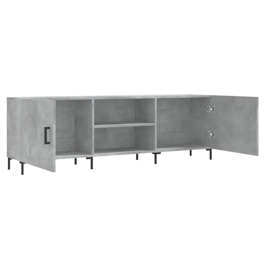 Meuble TV gris béton 150x30x50 cm bois d'ingénierie - 6