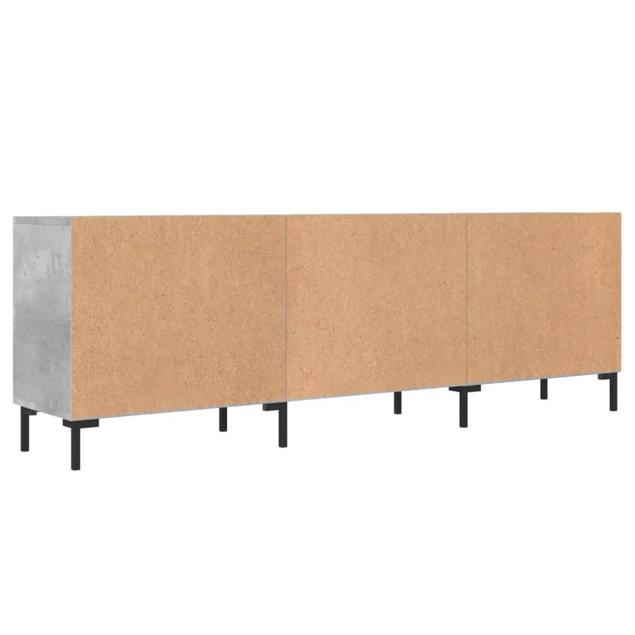 Meuble TV gris béton 150x30x50 cm bois d'ingénierie - 8