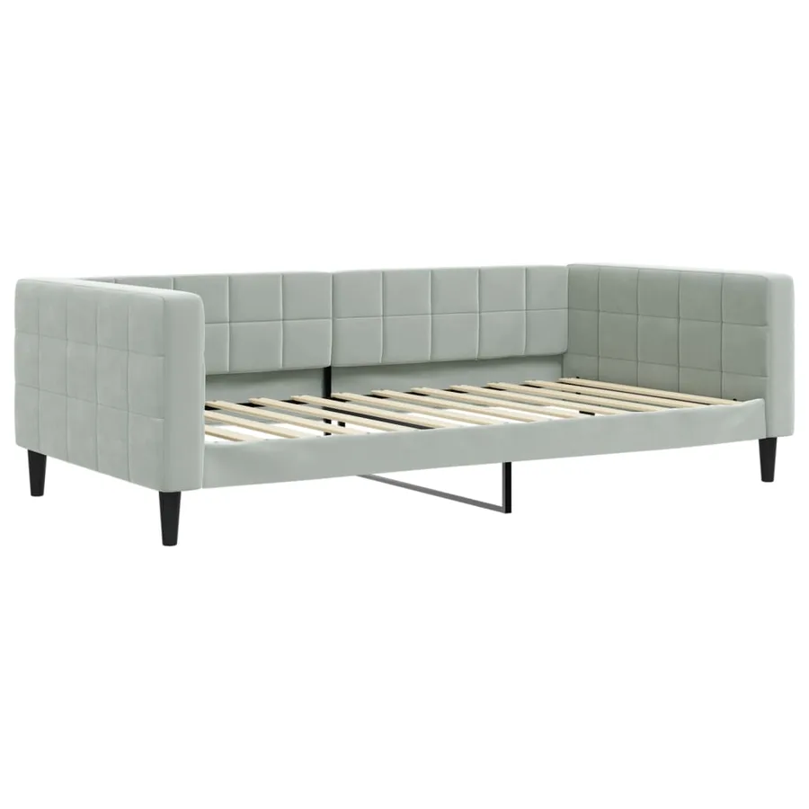 Lit de jour avec gigogne sans matelas gris clair 100x200 cm - 6