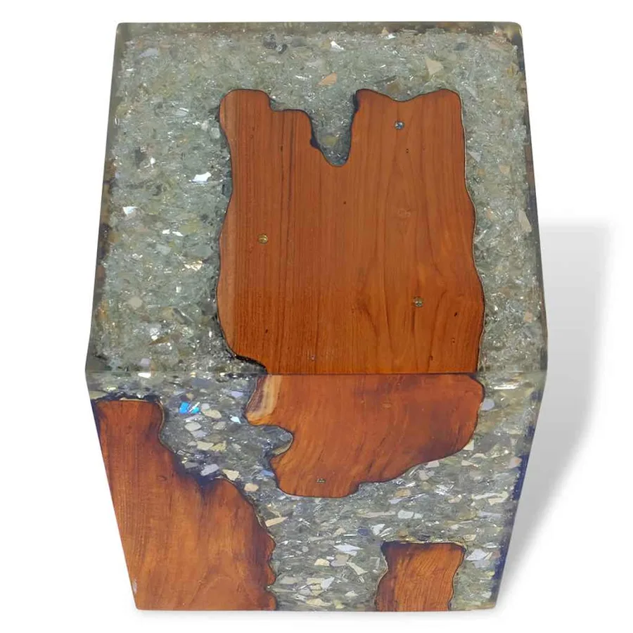 Tabouret Bois de teck massif et résine - 10