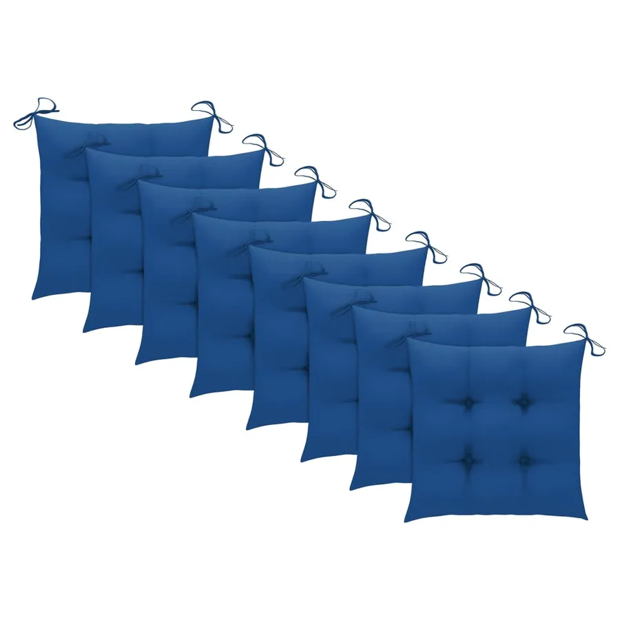 Chaises pliables de jardin avec coussins lot de 8 Teck solide - 6