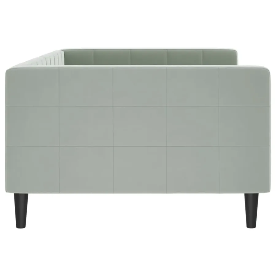 Lit de repos sans matelas gris clair 100x200 cm velours - 4