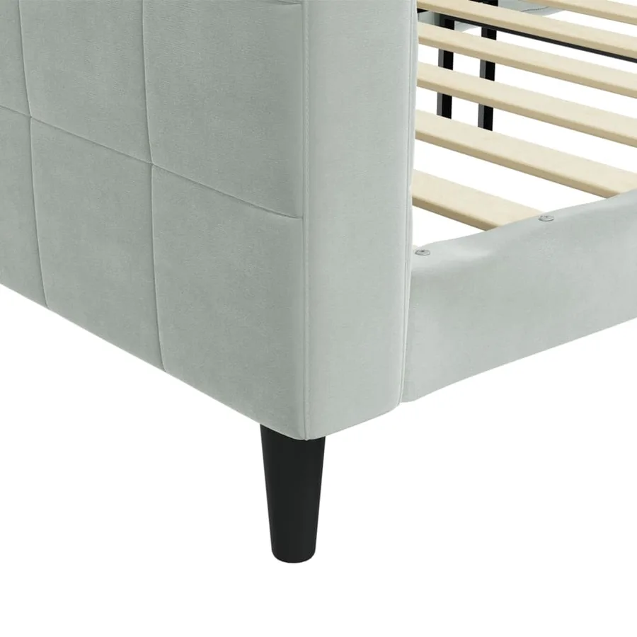 Lit de repos sans matelas gris clair 100x200 cm velours - 6