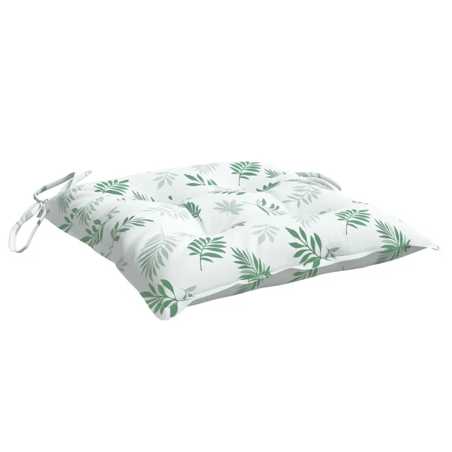 Coussins de chaise lot de 6 à motif de feuilles 40x40x7cm tissu - 5
