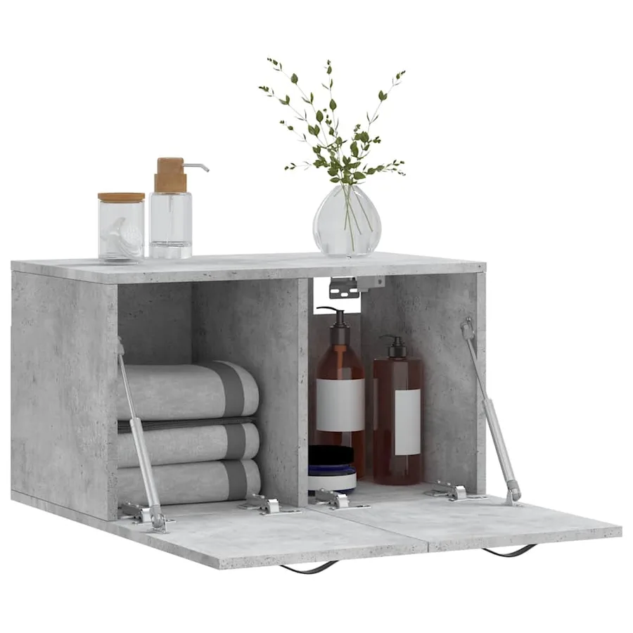 Armoire murale Gris béton 60x36,5x35 cm Bois d'ingénierie - 8