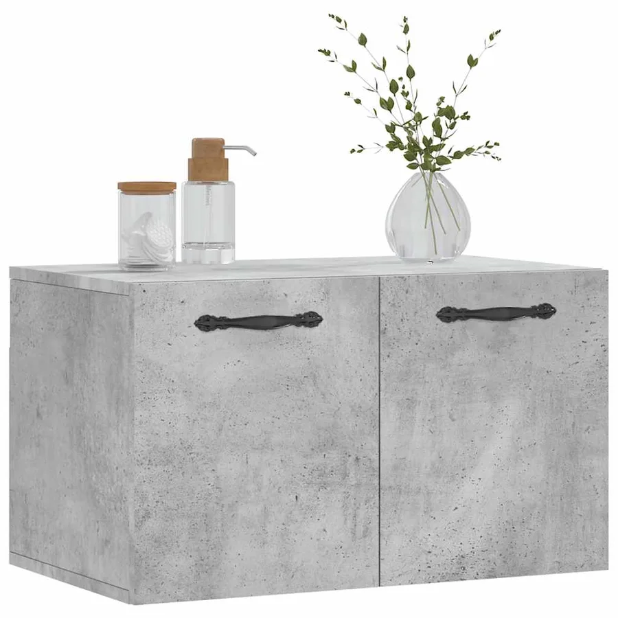 Armoire murale Gris béton 60x36,5x35 cm Bois d'ingénierie - 9