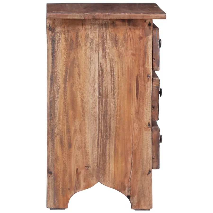 Table de chevet 30x30x51 cm bois d'acajou massif - 4