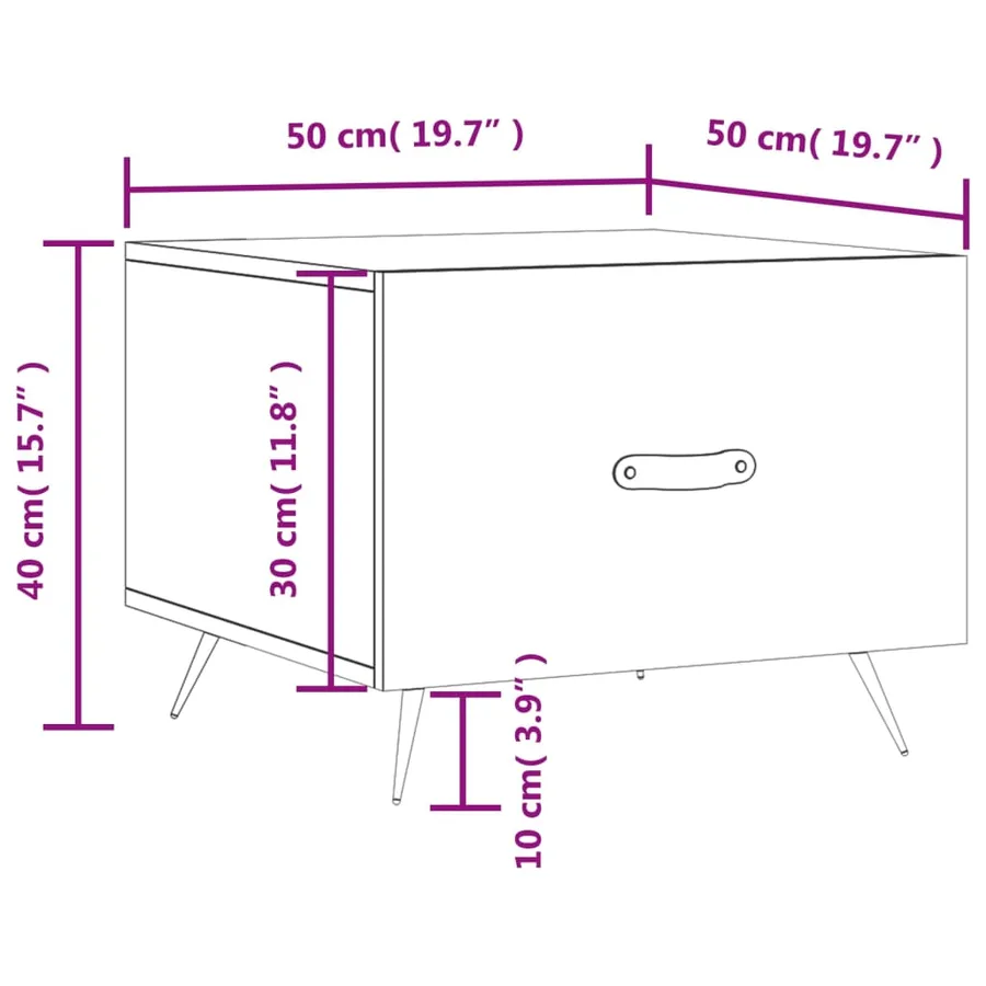 Tables basses 2 pcs chêne marron 50x50x40 cm bois d'ingénierie - 13