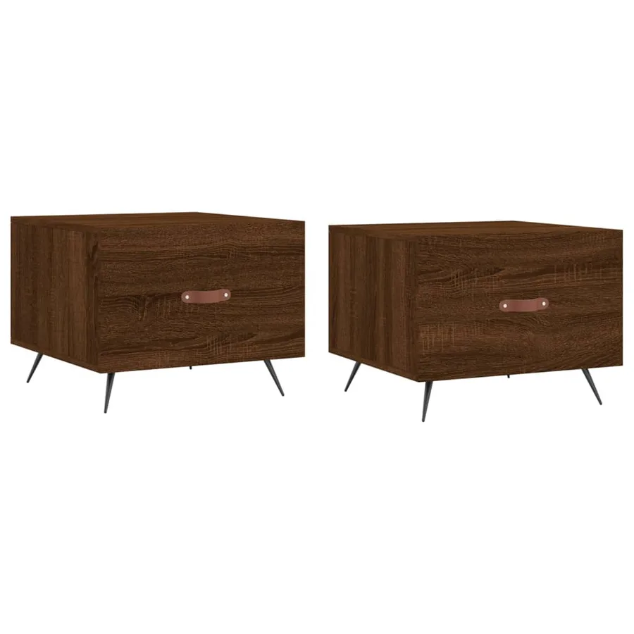 Tables basses 2 pcs chêne marron 50x50x40 cm bois d'ingénierie - 2