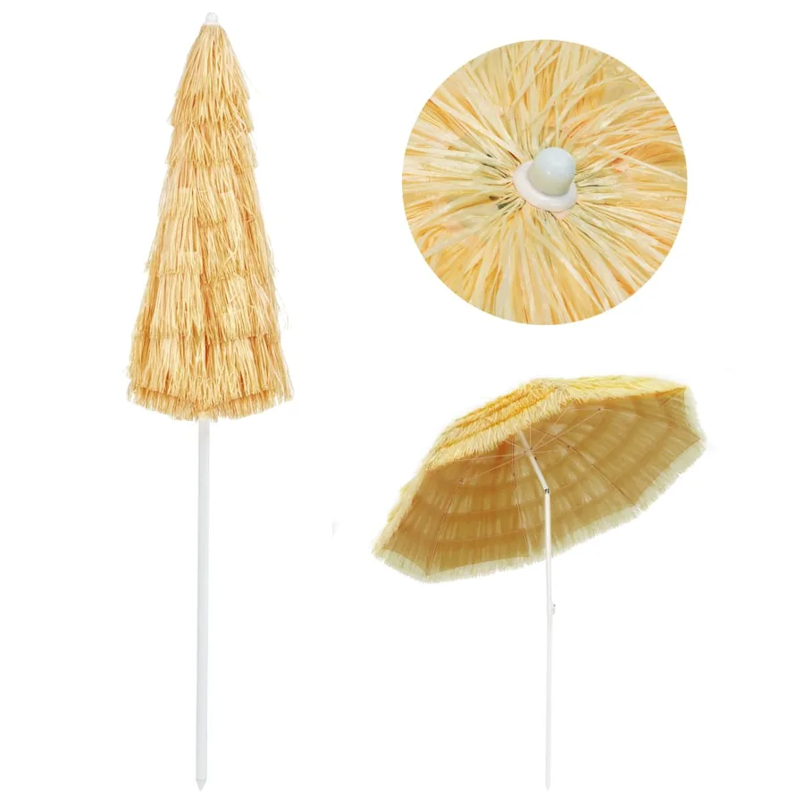 Parasol de plage Naturel 240 cm Style hawaïen - 3