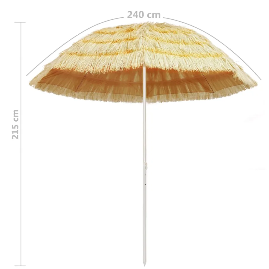 Parasol de plage Naturel 240 cm Style hawaïen - 5