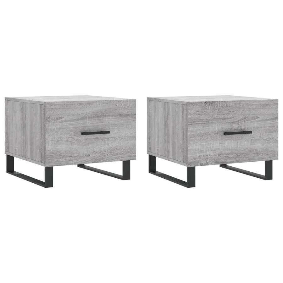 Tables basses 2 pcs sonoma gris 50x50x40 cm bois d'ingénierie - 2