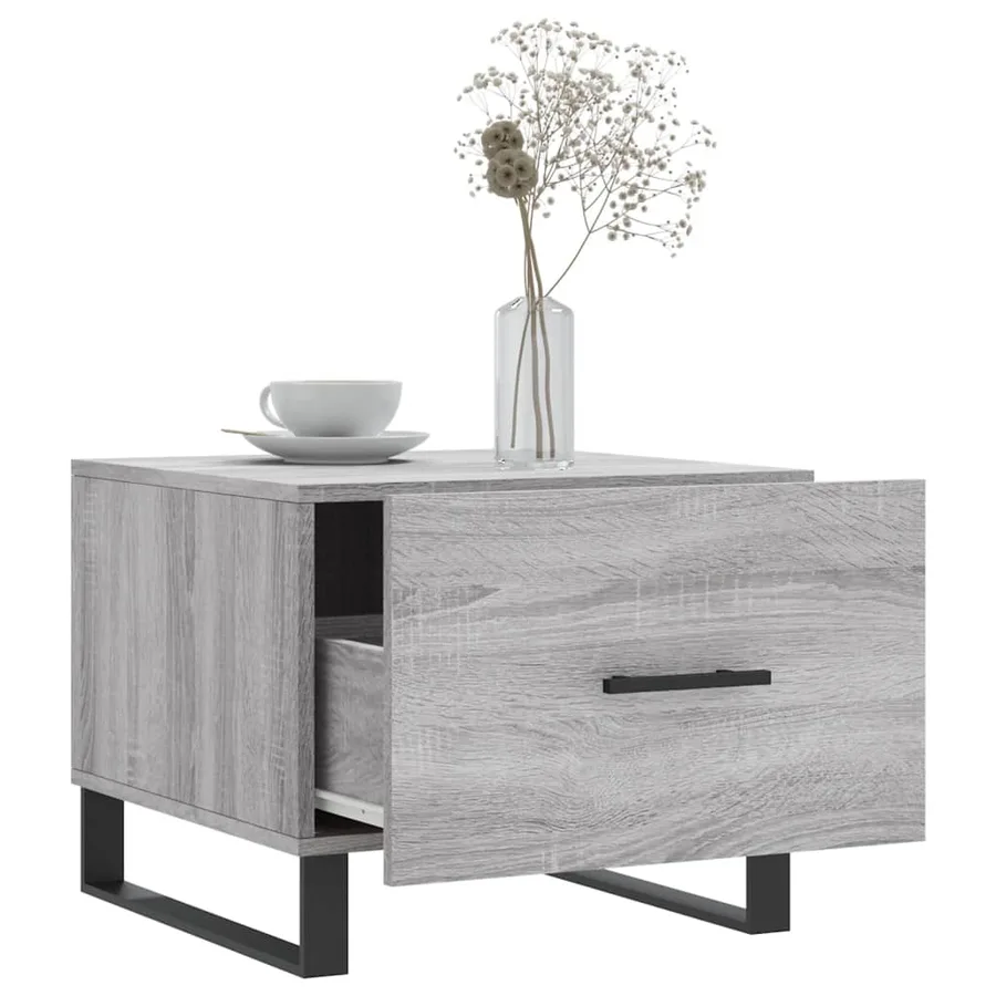 Tables basses 2 pcs sonoma gris 50x50x40 cm bois d'ingénierie - 4