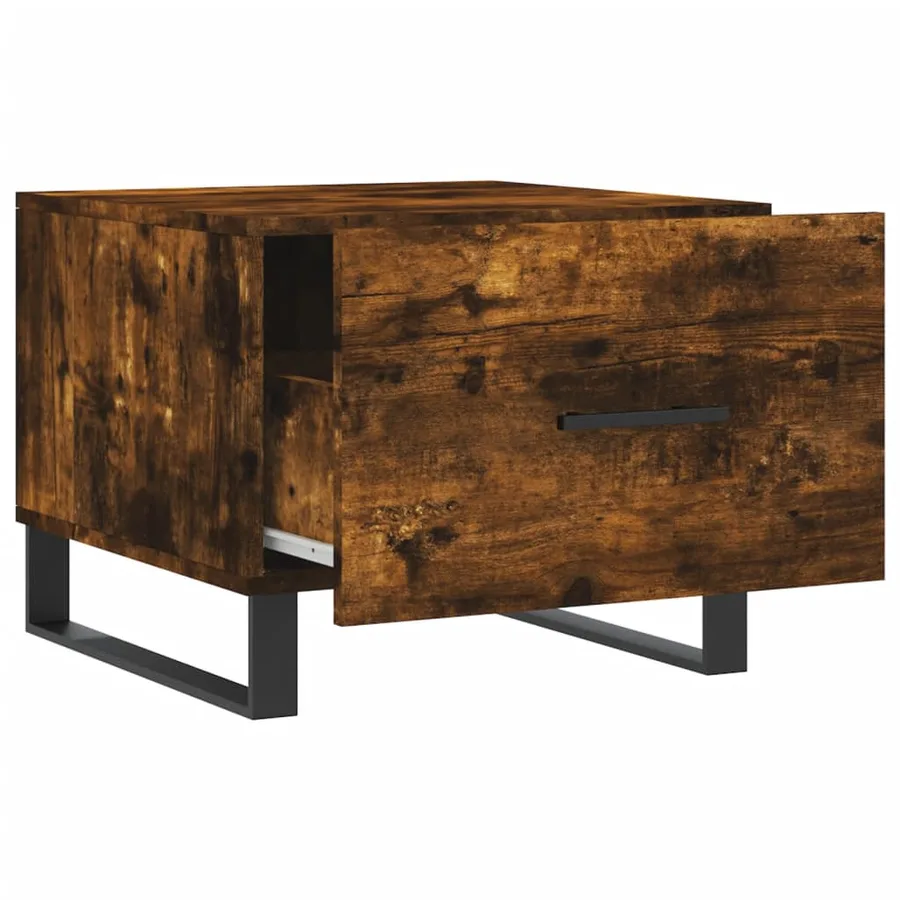 Tables basses 2 pcs chêne fumé 50x50x40 cm bois d'ingénierie - 7