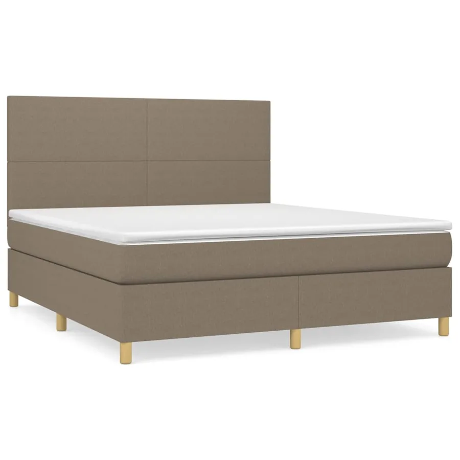 Sommier à lattes de lit avec matelas Taupe 160x200 cm Tissu - 2