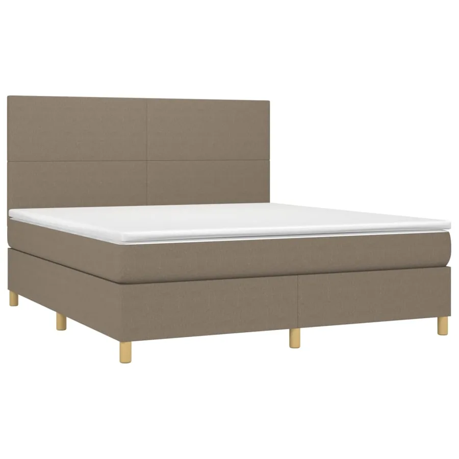 Sommier à lattes de lit avec matelas Taupe 160x200 cm Tissu - 3