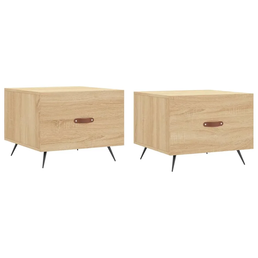 Tables basses 2 pcs chêne sonoma 50x50x40 cm bois d'ingénierie - 2