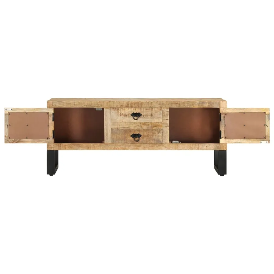 Meuble TV 110x30x45 cm Bois de manguier brut - 5
