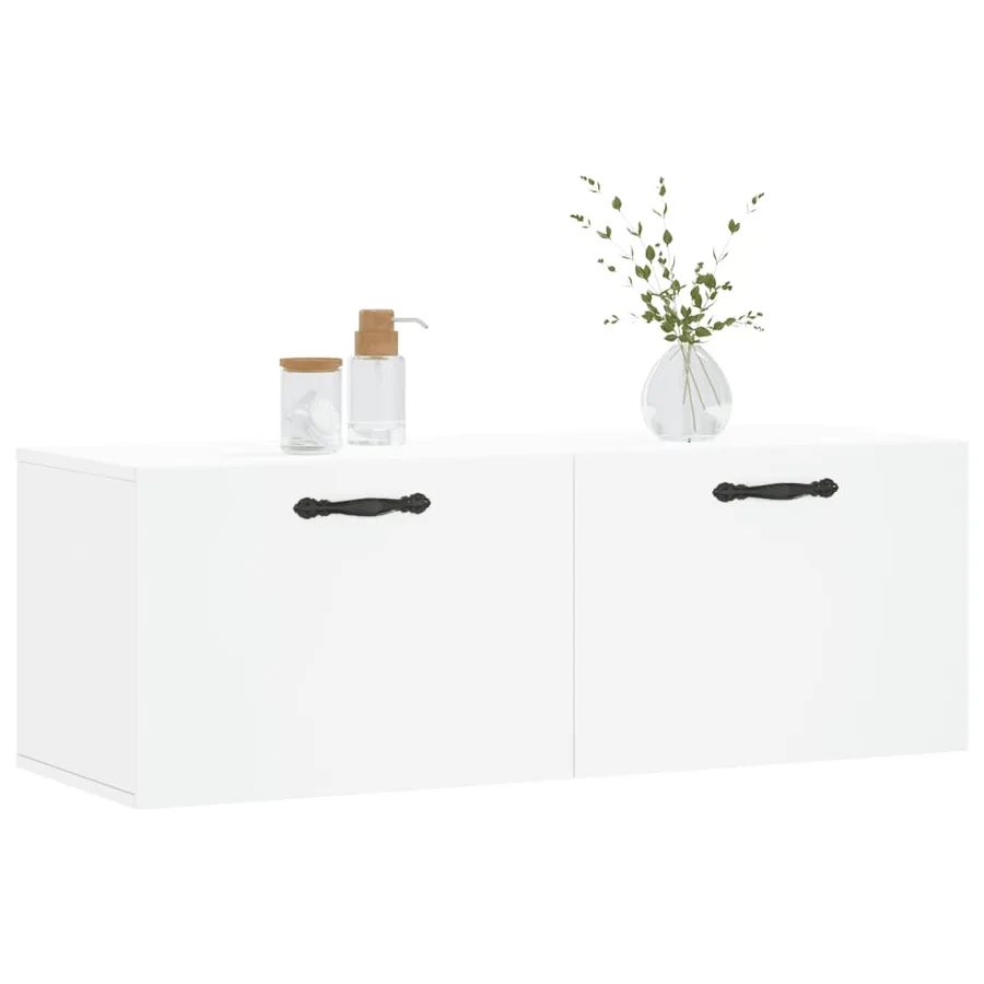 Armoire murale blanc 100x36,5x35 cm bois d'ingénierie - 9