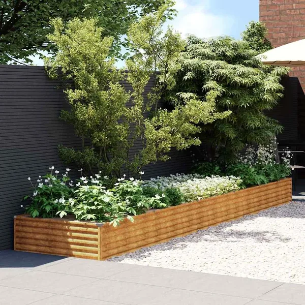 Lit surélevé de jardin 482x100x36 cm acier corten