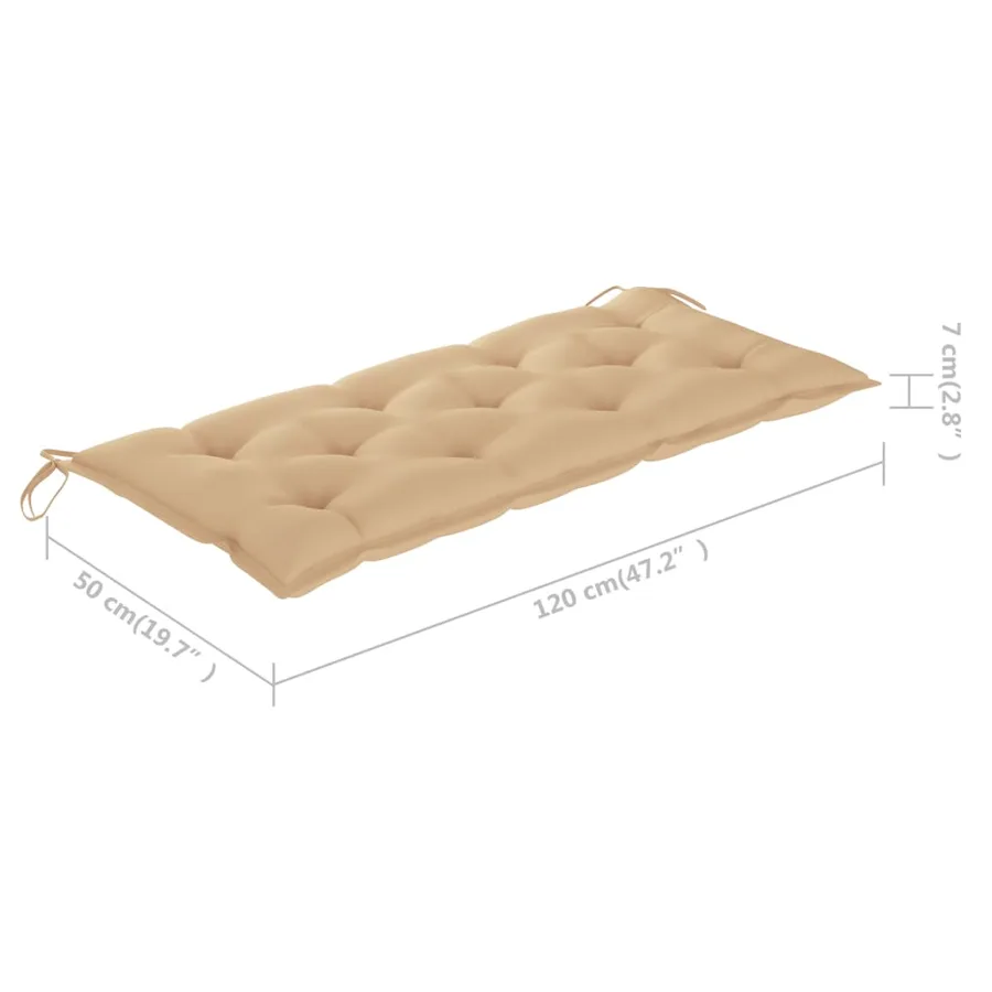Banc de jardin pliable avec coussin 118 cm Bambou - 10