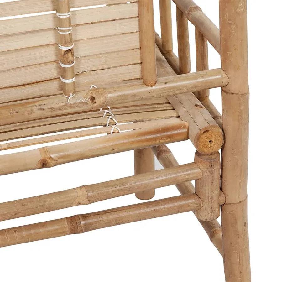 Banc de jardin avec coussin 120 cm Bambou - 4