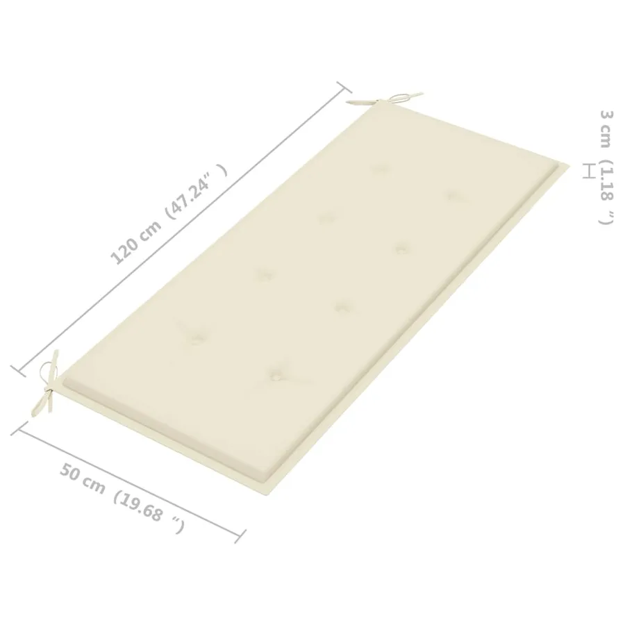 Banc de jardin avec coussin 120 cm Bambou - 9