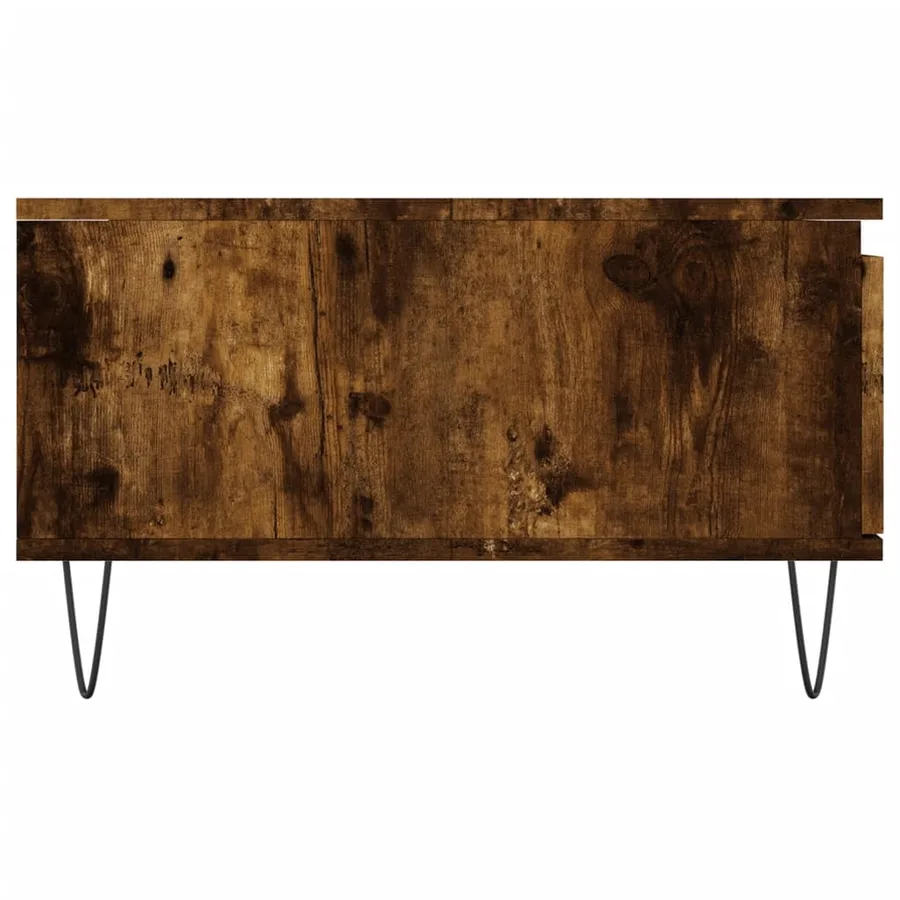 Table basse chêne fumé 90x60x35 cm bois d'ingénierie - 7