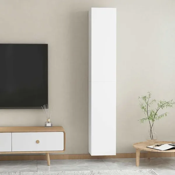 Meubles TV 2 pcs Blanc 30,5x30x90 cm Bois d’ingénierie