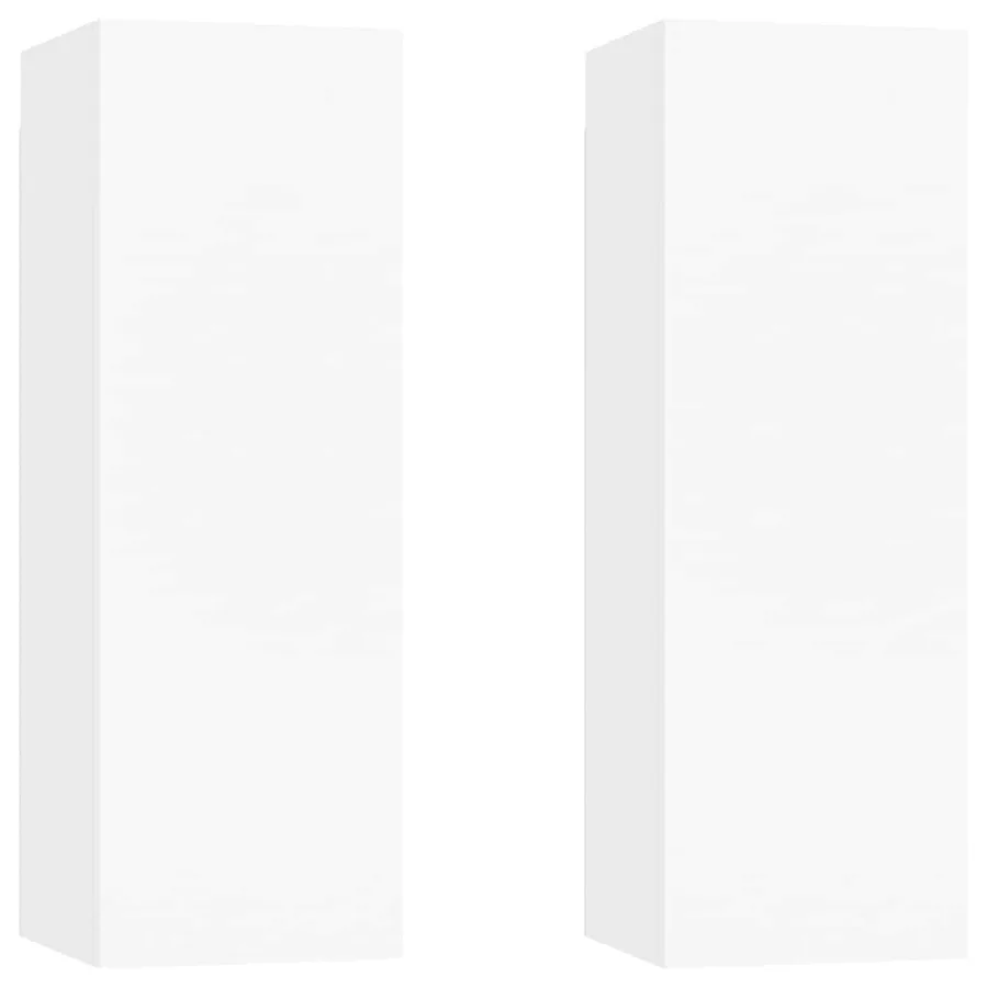 Meubles TV 2 pcs Blanc 30,5x30x90 cm Bois d’ingénierie - 2