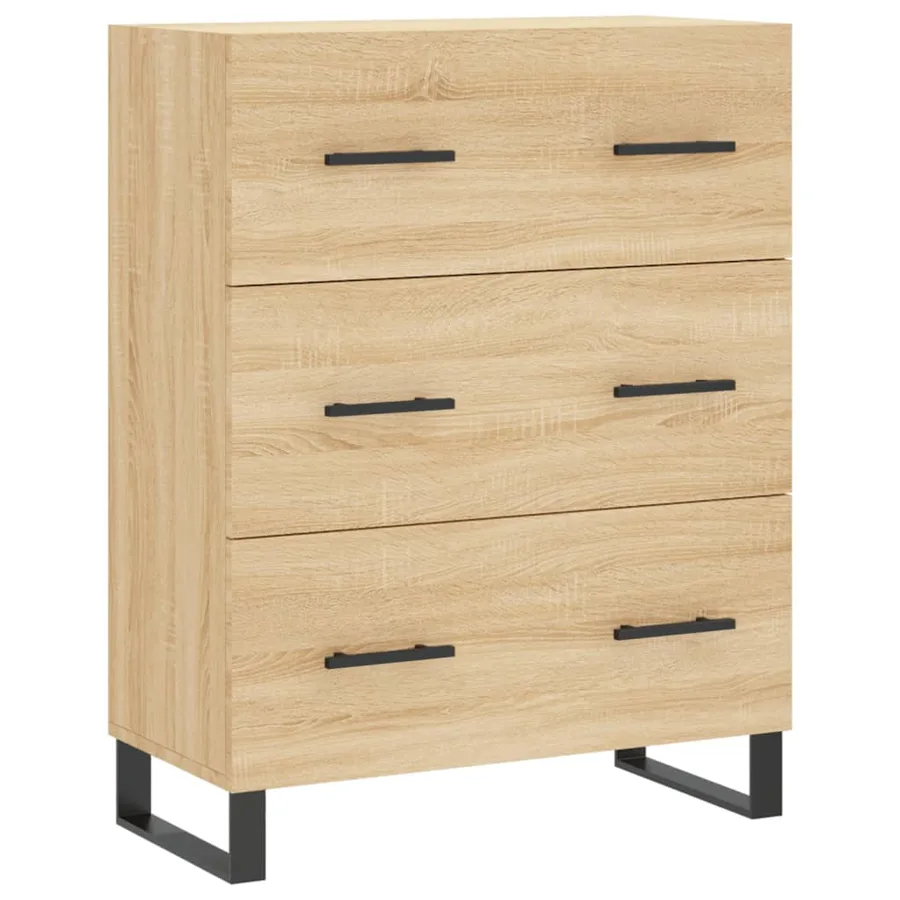 Buffet haut Chêne sonoma 69,5x34x180 cm Bois d'ingénierie - 7