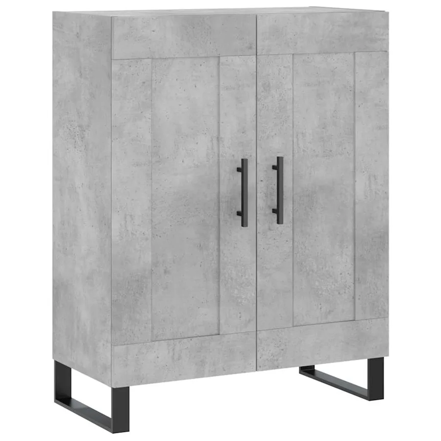 Buffet haut Gris béton 69,5x34x180 cm Bois d'ingénierie - 7