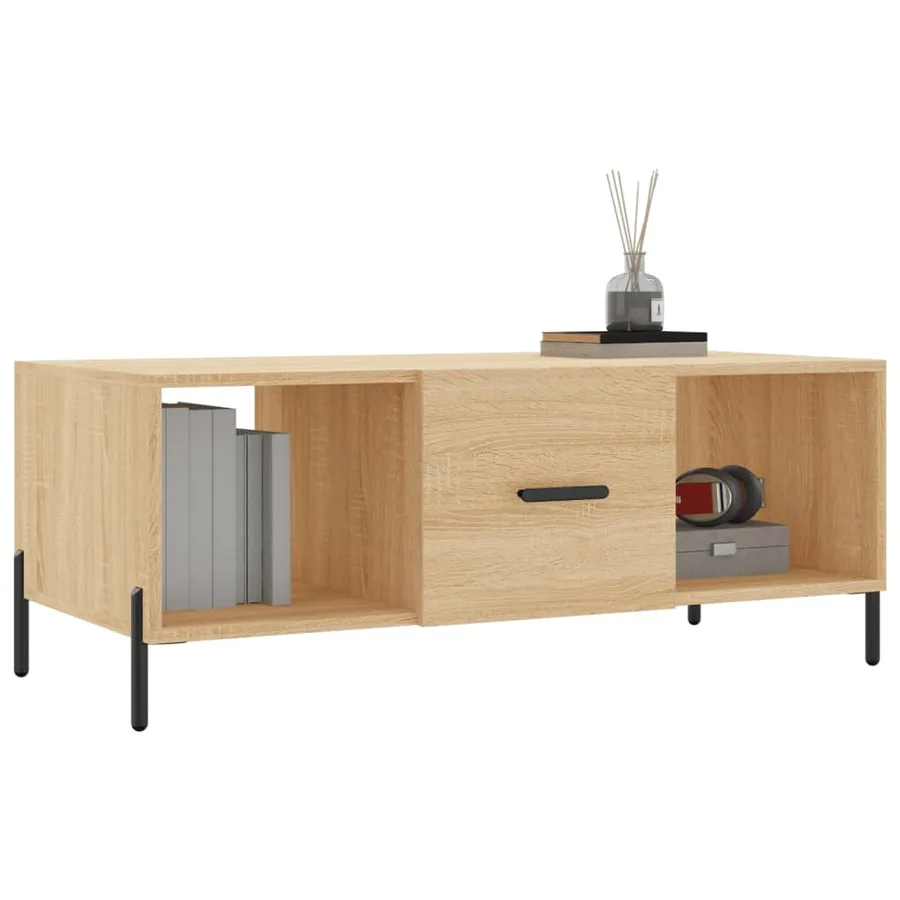 Table basse chêne sonoma 102x50x40 cm bois d'ingénierie - 3