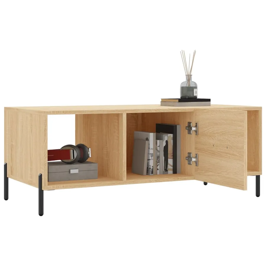 Table basse chêne sonoma 102x50x40 cm bois d'ingénierie - 4