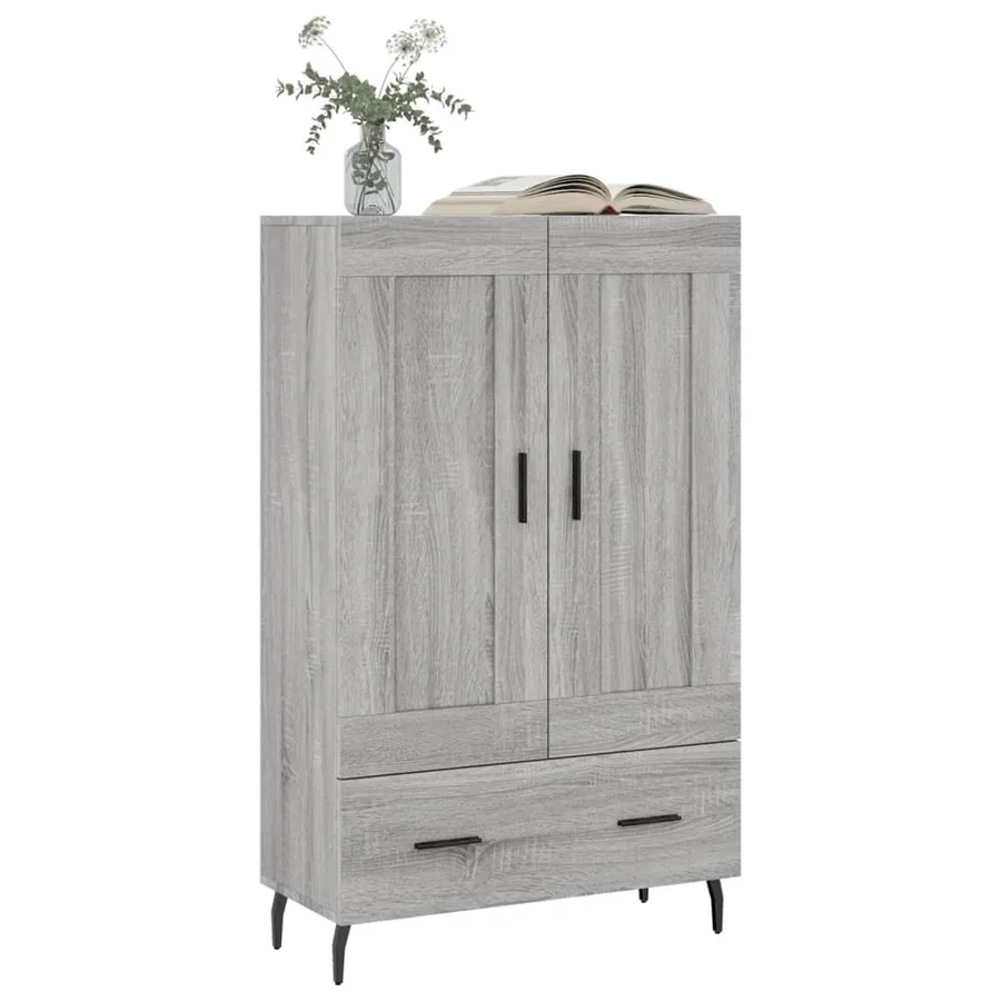 Buffet haut sonoma gris 69,5x31x115 cm bois d'ingénierie - 3