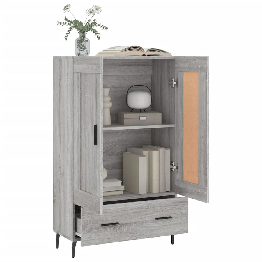 Buffet haut sonoma gris 69,5x31x115 cm bois d'ingénierie - 4